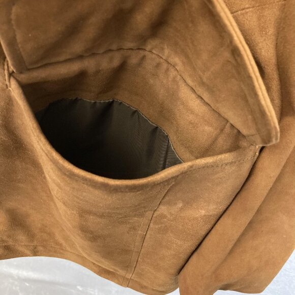 RARE Orvis Brown Suede Leather Field Jacket Mens 48 Sport Coat Throat Latch - Picture 10 of 16